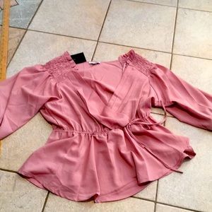 Mauve off the shoulder light weight top